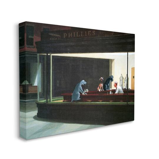 Stupell Industries Night Dogs Classic Painting Wall Accent